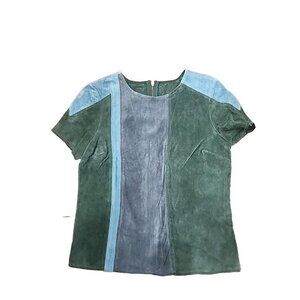 PJK Patterson J Kincaid Womens Suede Leather Top Colorblock Size Small
